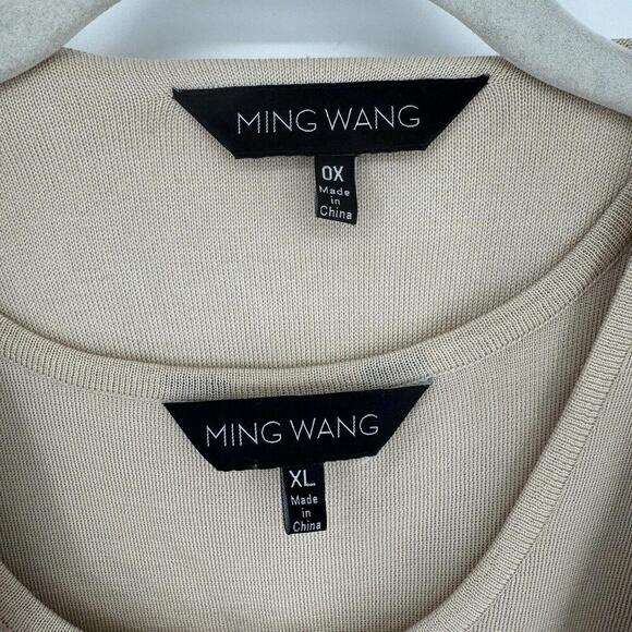 Ming Wang Cardigan set  Women’s 0x tan black  jacket  artsy workwear career - Picture 2 of 6